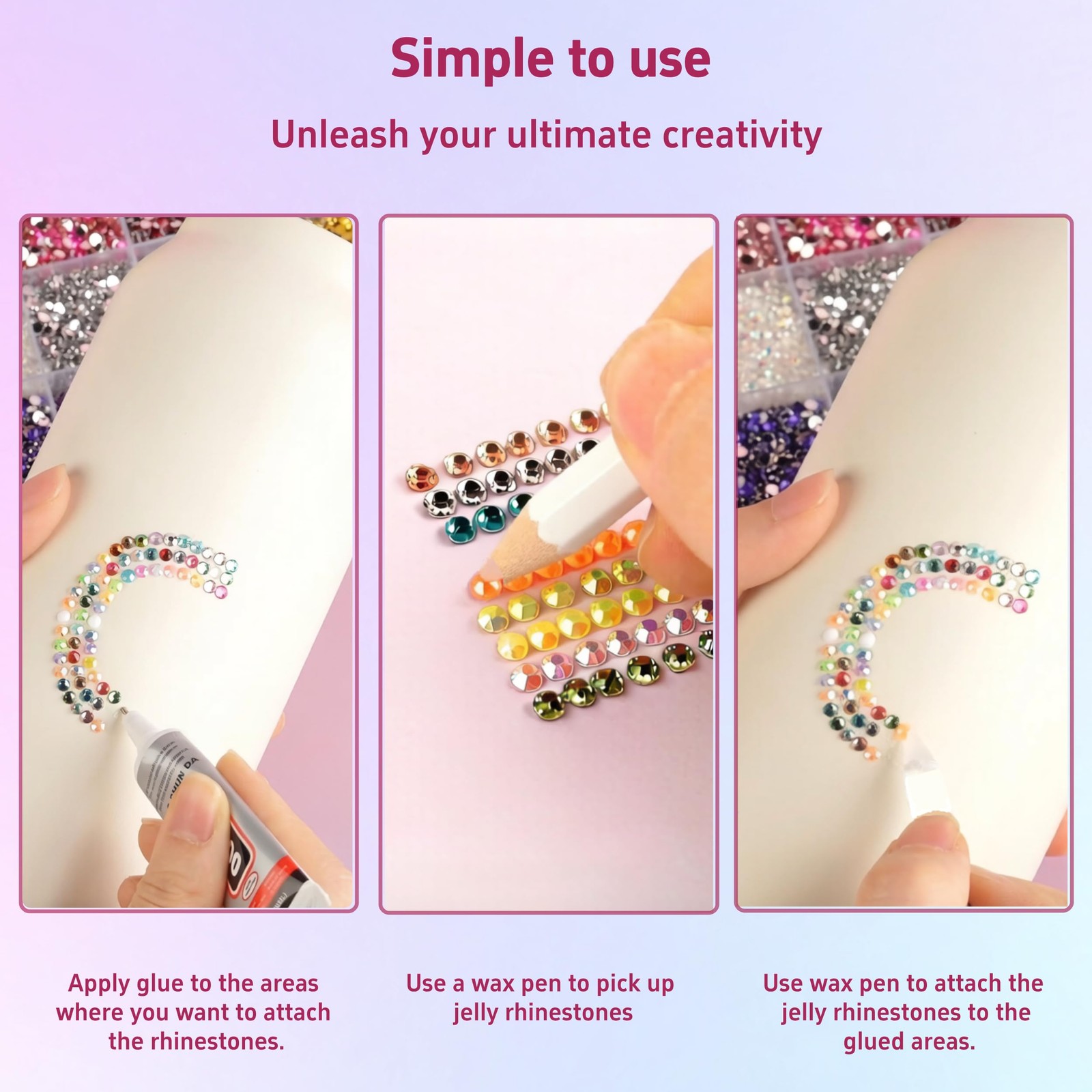 40 Colors Rhinestones Bedazzling Kit, 40000Pcs 3mm Flatback Rhinestones for B…