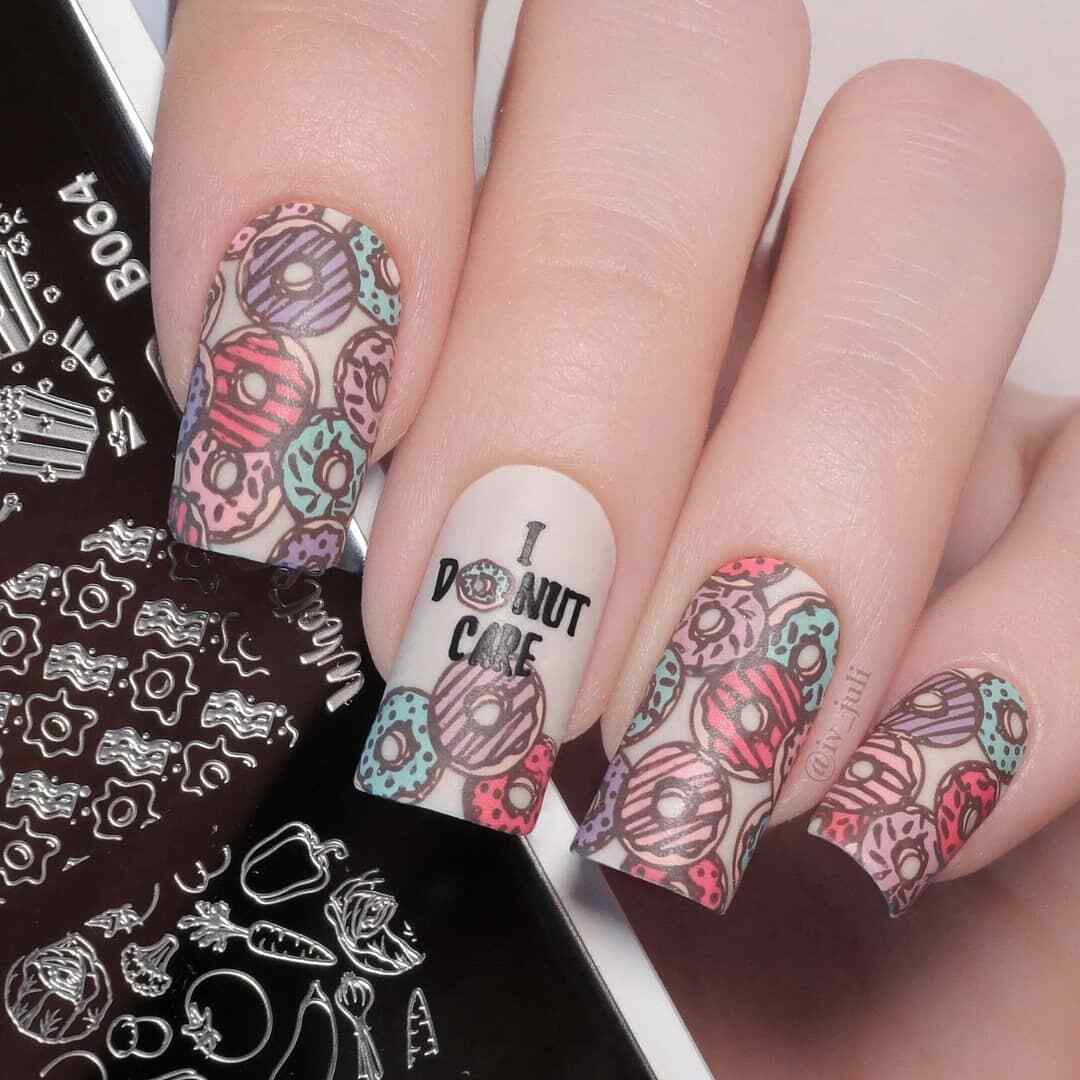 B064 Wakey Wakey, Eggs and Bakey Stamping Plate For Stamped Nail Art Design