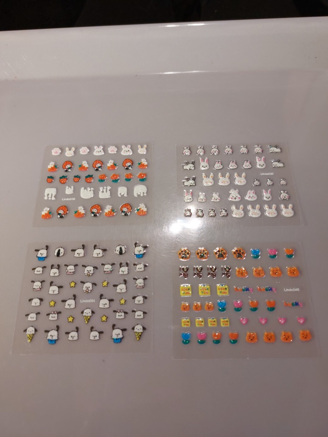 4 X Small Sheets Of Cute Nail Art Stickers (Dn227) New