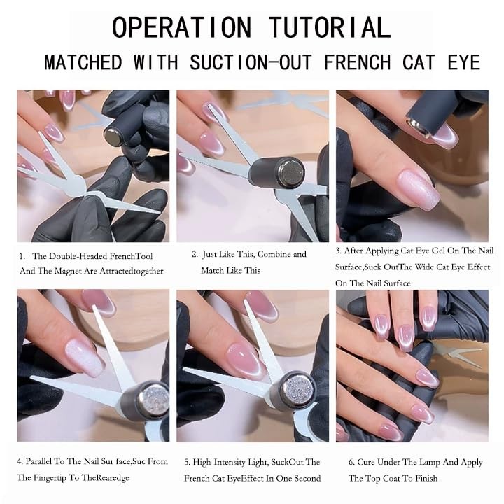 Cat Eye Magnet Set, Scissor-shaped Nail Magnet Tool, 2 in 1 Art DIY Salon