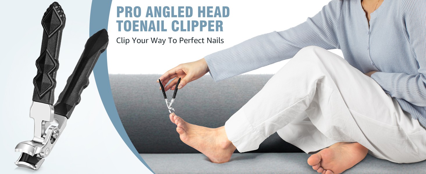 Toenail Clippers for Seniors Thick Toenails, 2026 Upgrade Angled Nail Clipper
