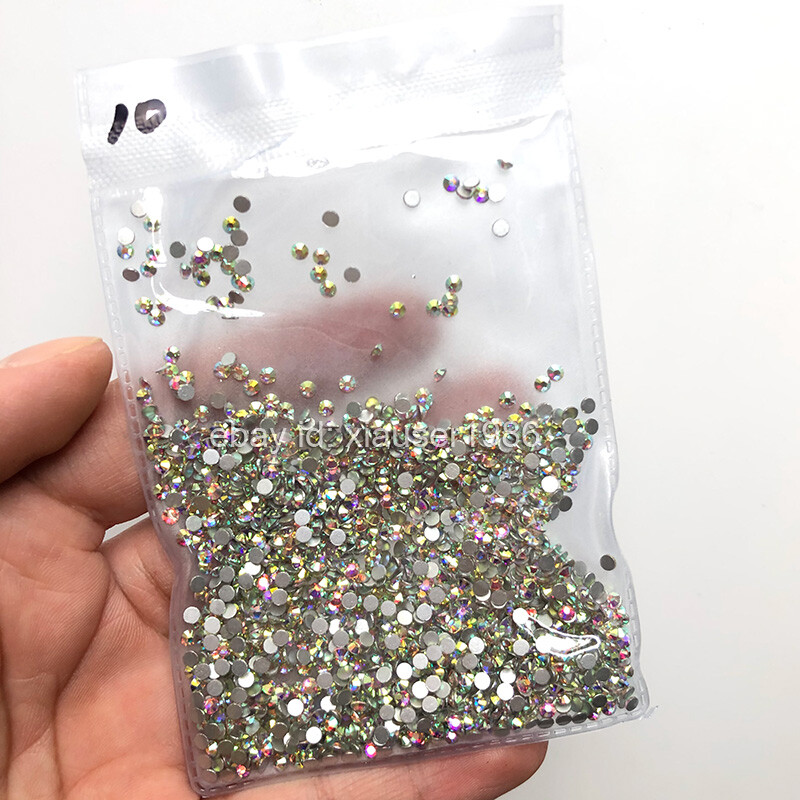 Top quality 1440pcs Crystal AB Rhinestones Flat Back Gems 3D Nail Art Decoration