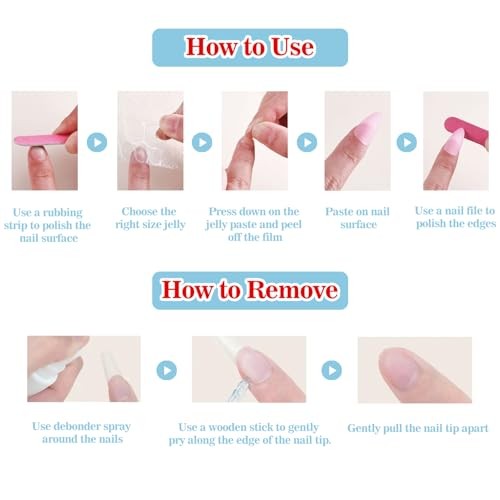 French Tip Press on Nails Handmadehortquare 3D Thick Acrylic Nails S Style37