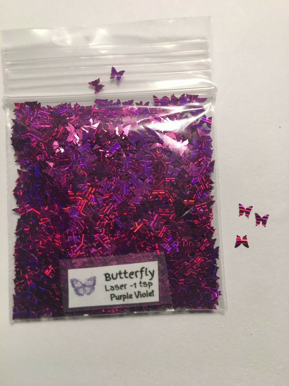 NEW Laser BUTTERFLY sharp (Purple Violet) Glitter 1tsp-4Nail Art Face Craft-US