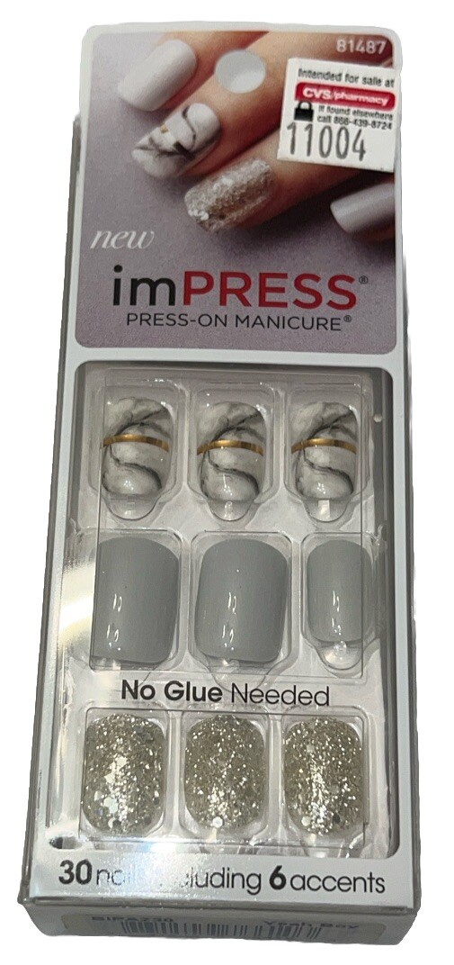 Kiss Nails Impress Press On Manicure #81437 Yeah Boy (New/Sealed/See All Photos)