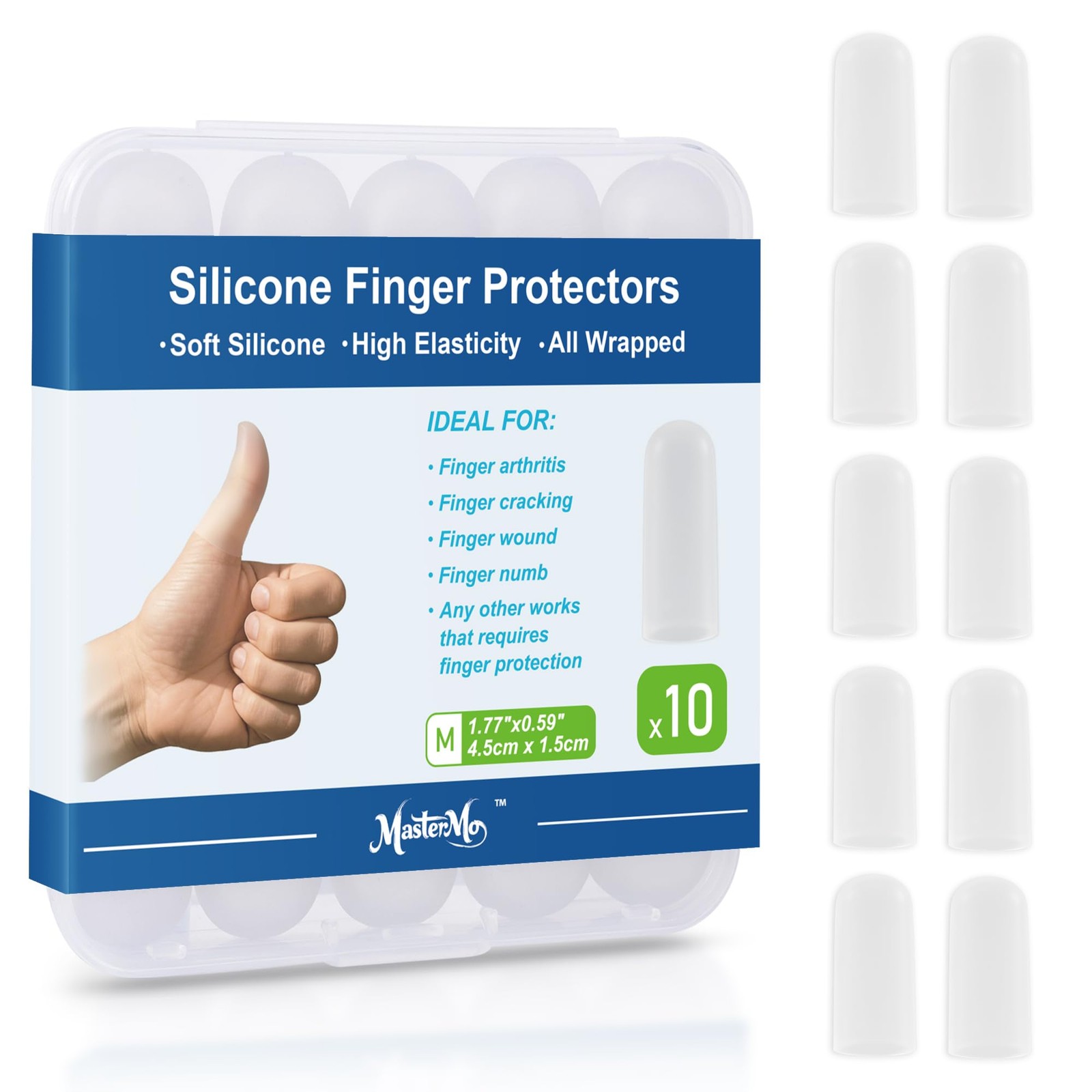 Gel Finger Cots Protectors, Silicone Fingers Covers Bandages Caps Sleeves for…