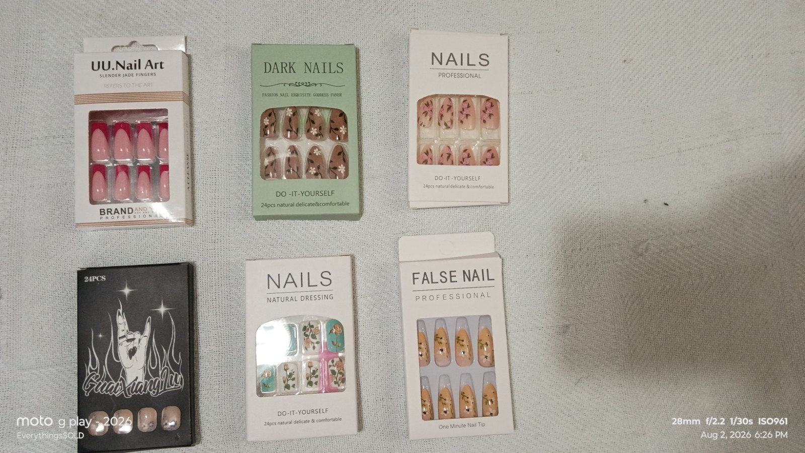 Bulk Set All Different Size Press On Nails with Glue And Mini Files . NEW!