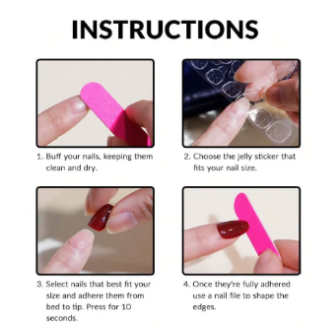 24pcs Glossy Pink Press-On Nails – Medium Square Full Cover Fake Nails