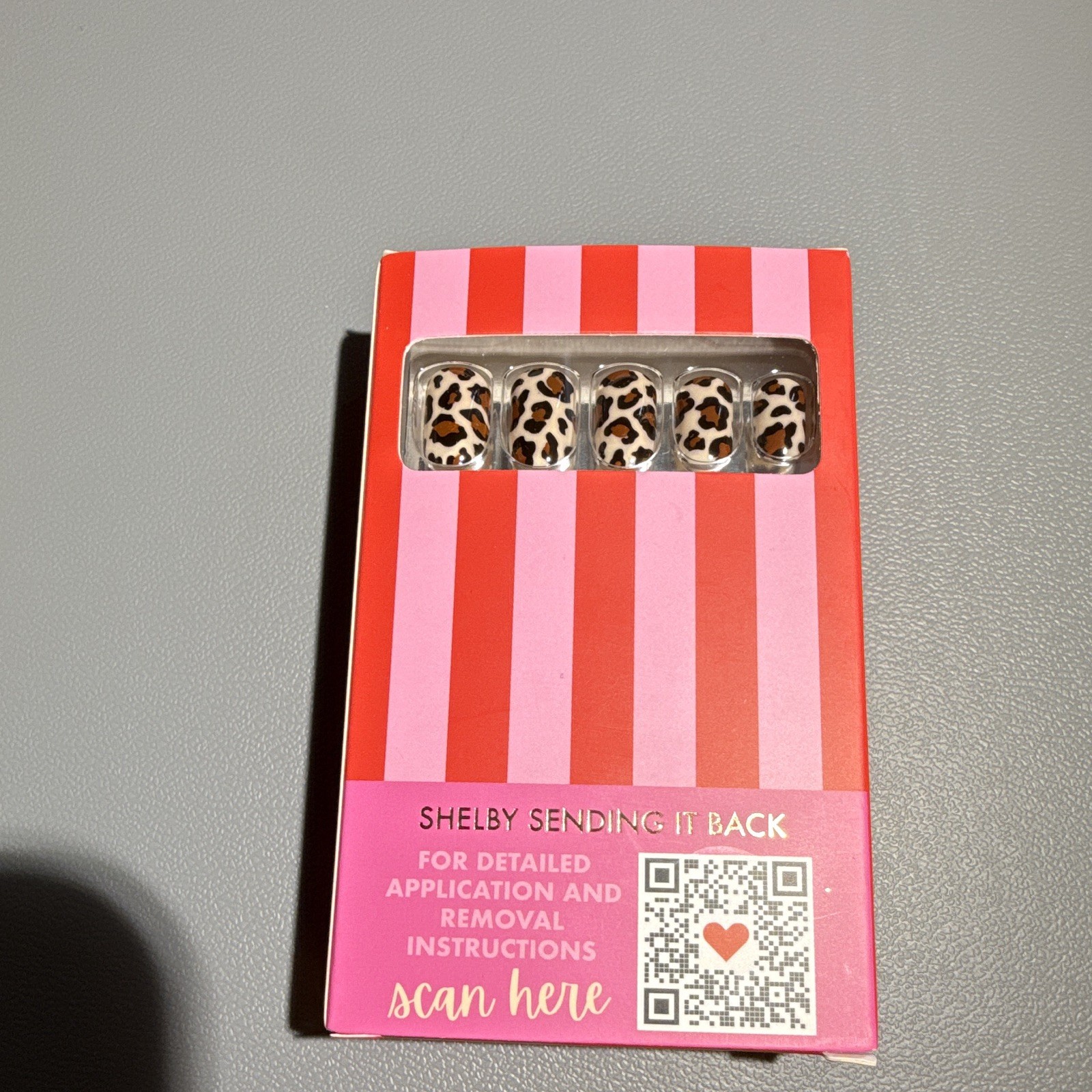 Lot of New Hello Love Press-On Nails: Set of 3: Cheetah, Red, and Peach colors