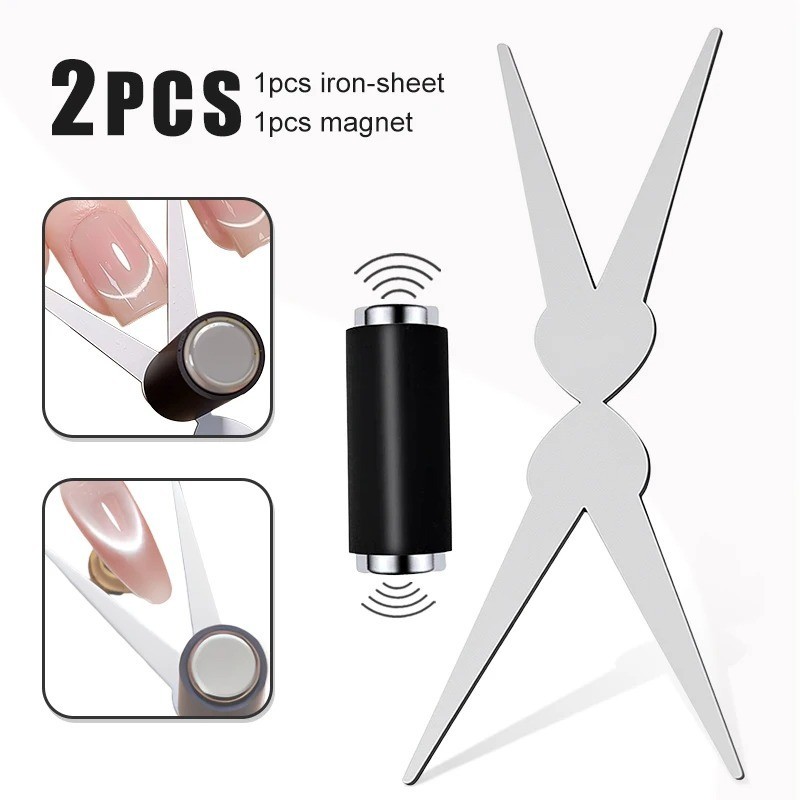 Double-head French Nail Art Magnet Set 3D Strong Cat Eye Magnet Nail Art Gel Pol