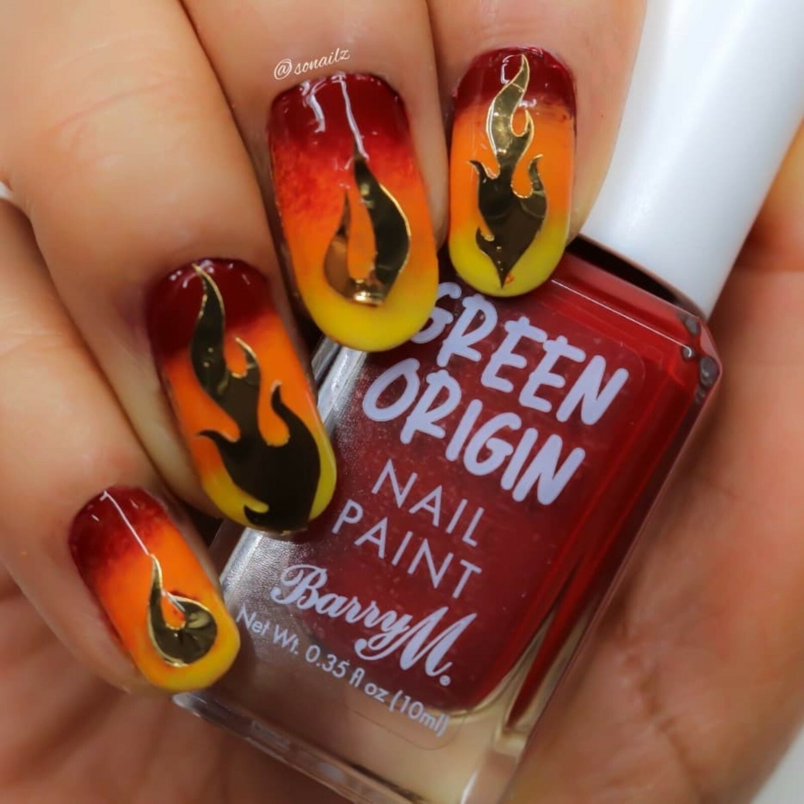 Dripping Flames Stickers (Gold) – Daily Charme Collaboration, Nail Stickers