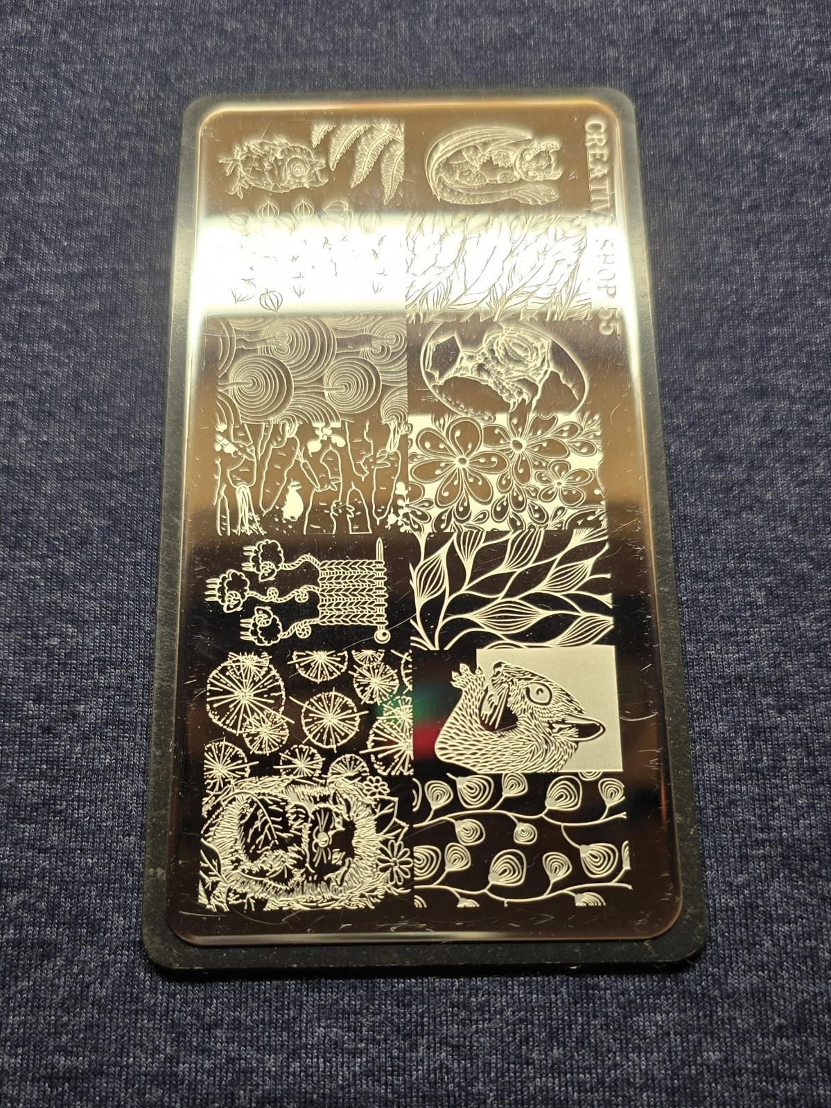 Creative Shop 55 Nail Art Stamp Plate Squirrel Woodland Forest Tree Egg Nuts