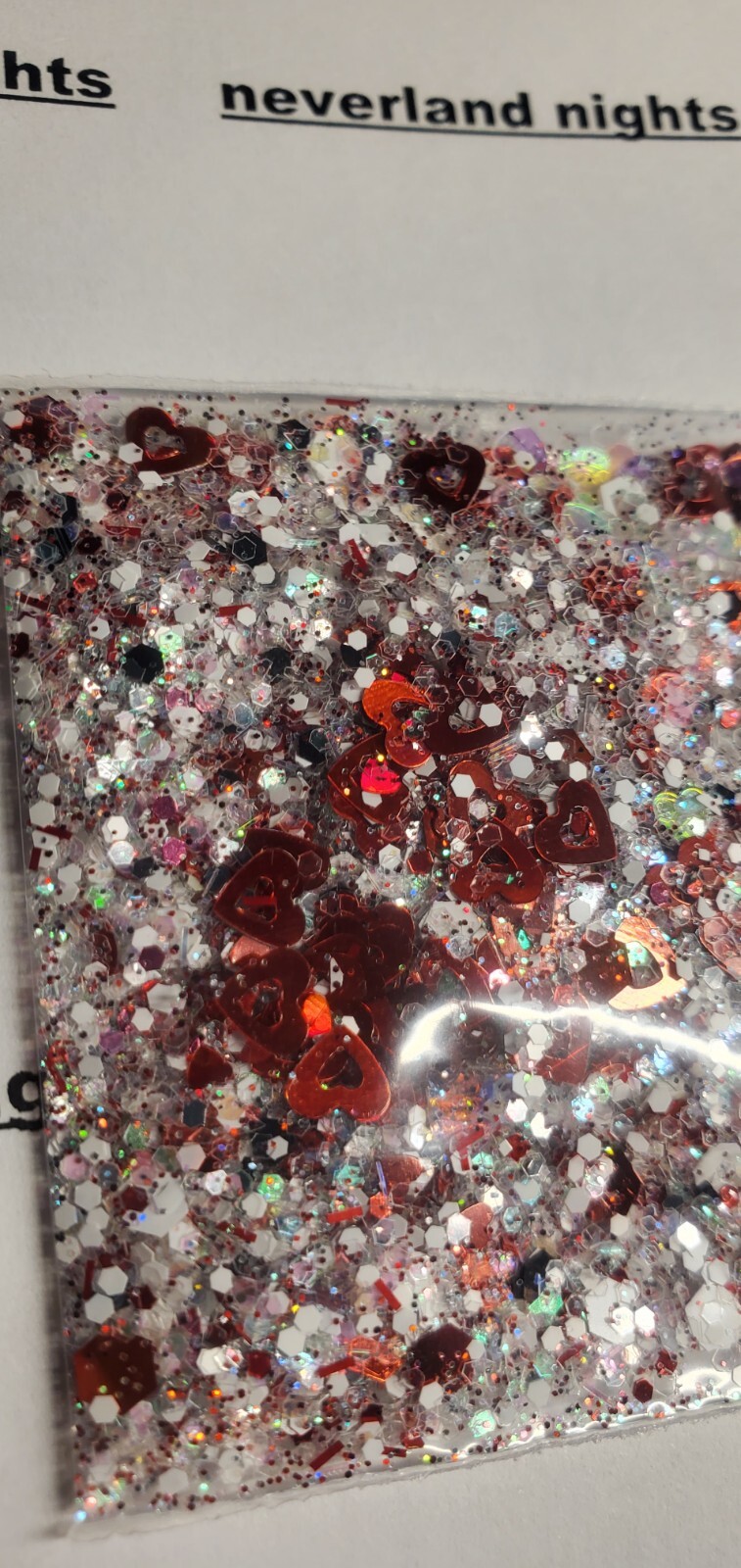 “Romeo” Red & White Glitter Mix, Romantic Nail Art Glitter, Acrylic, Gel Sparkle
