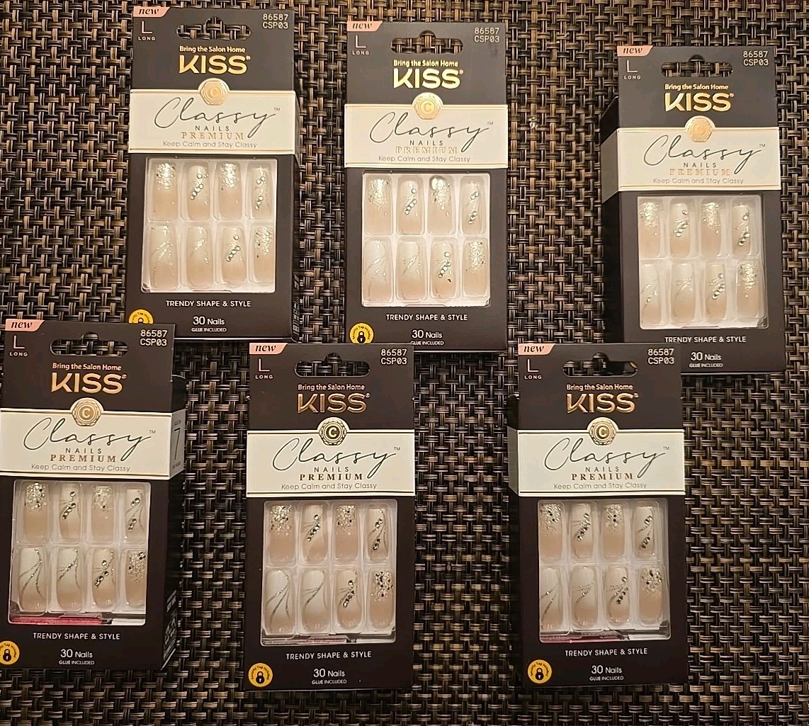 Kiss Classy Premium Nails Long CSP03 86587 Lot Of 6 Packs