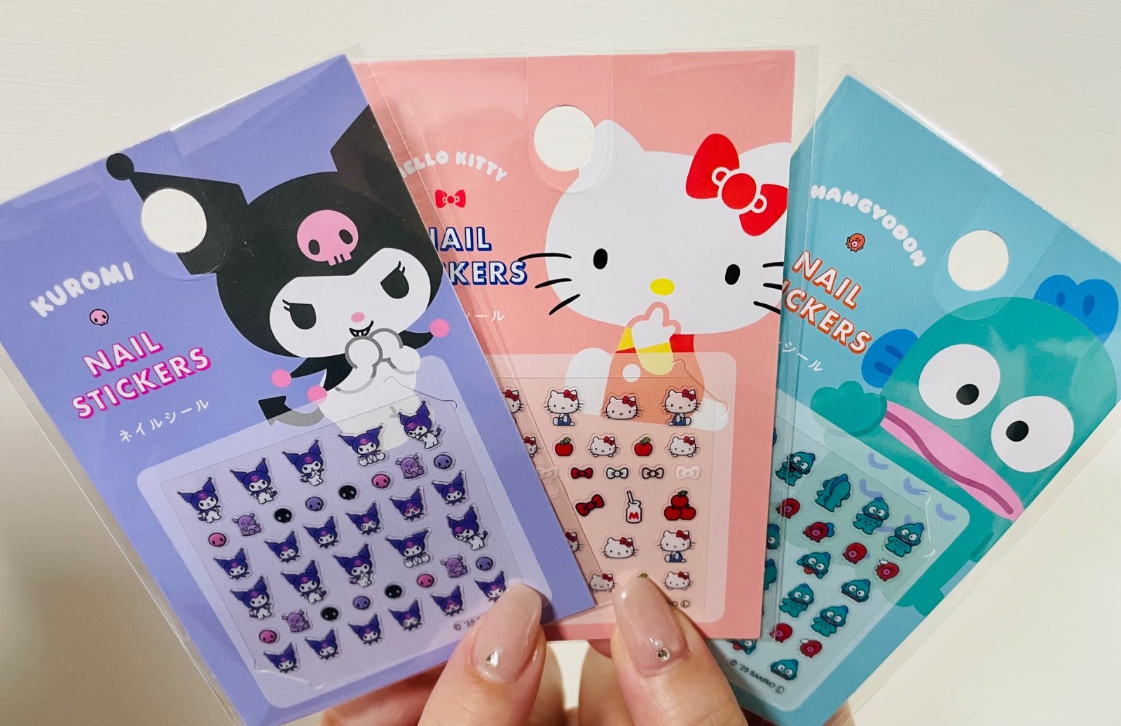 Sanrio Nail Stickers Hello Kitty Kuromi Hangyodon Kawaii Nail Art Japan