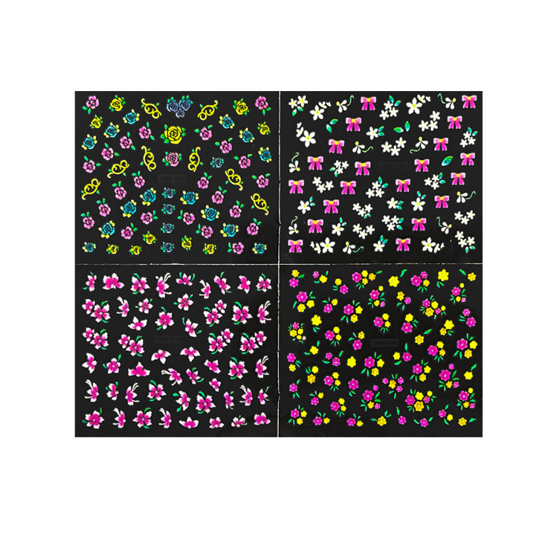 30 Sheets Nail Art Sticker Decal Daisy Flower Knot Heart Slider Manicure XCH
