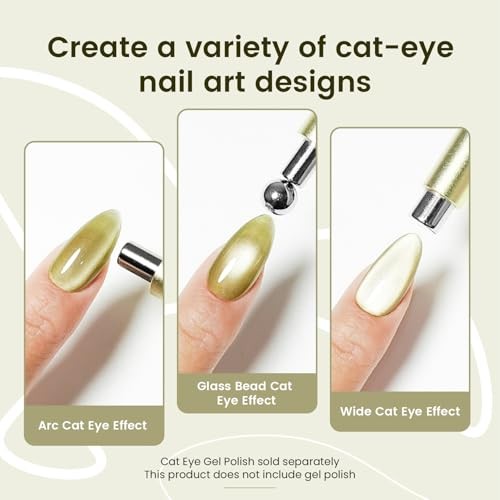 3-in-1 Cat Eye Magnet Nail Art Tool,Cylindrical & Ball Magnet Nail Art Metal