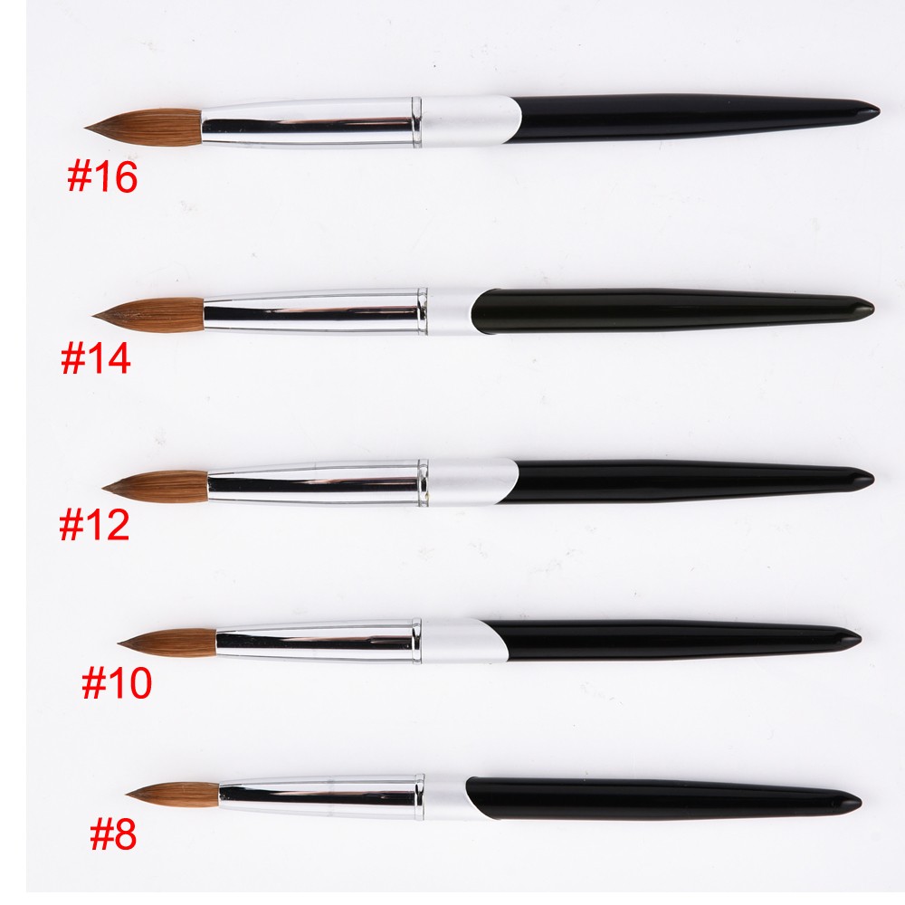 #8-16 Kolinsky Hair Sable Brush Acrylic Nail Brush Art Tool UV Gel Carving Pen F