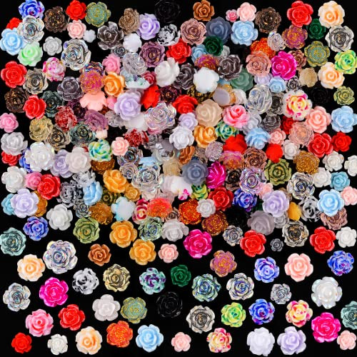 100Pieces 3D Flowers Rose Nail Art Charms Kits Acrylic Resin Camellia Nail Art