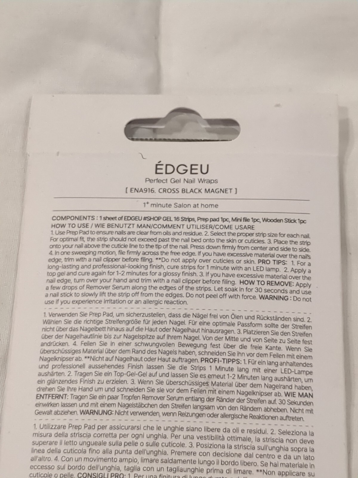 Edgeu Perfect Gel Nail Wraps, Wave Gold & Silver Magnet, 19 Piece Sets- New