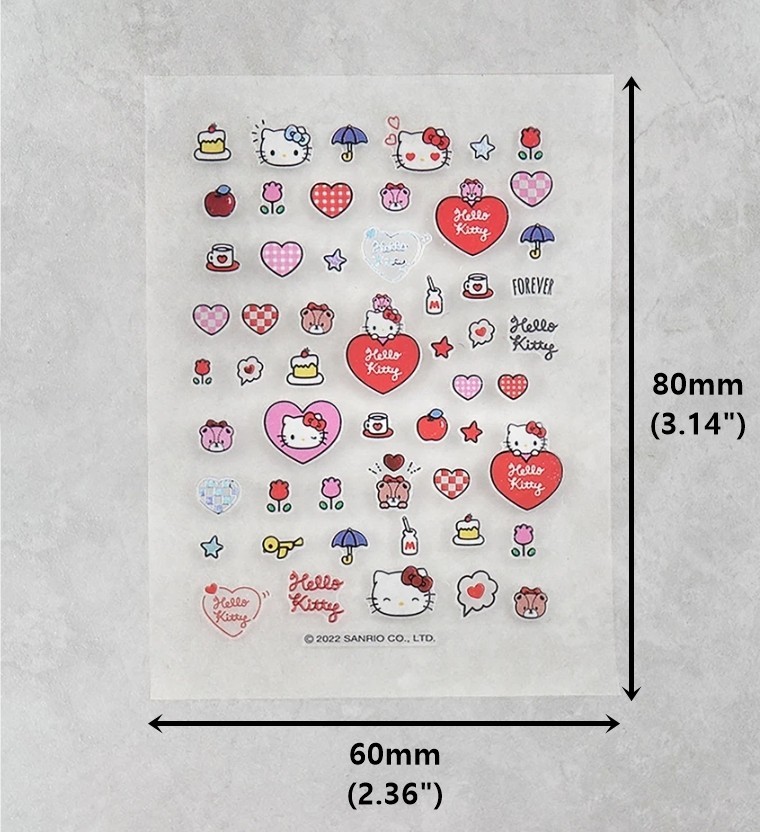 Hello Kitty Mini Nail Decoration Sticker For Nail Art x 2pcs