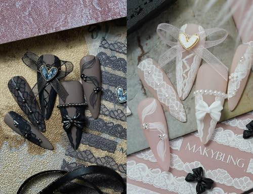 Wedding Bride Lace Nail Sticker Black White Ultra Thin Laces Peel Off Stencils