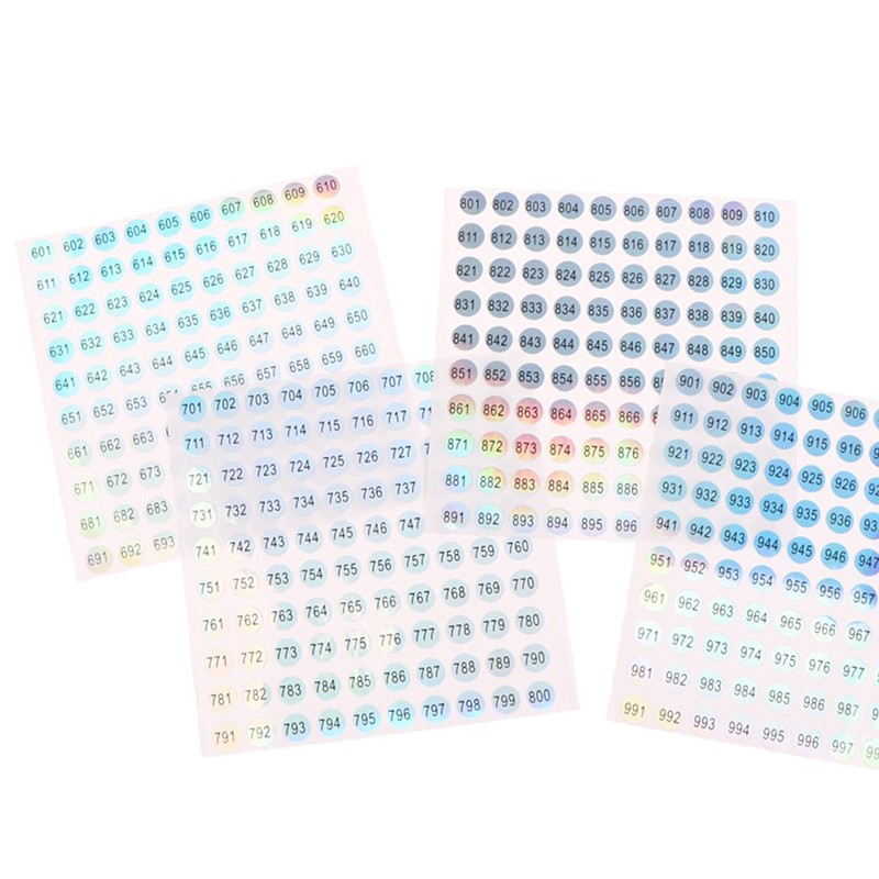 1-1000 Round Waterproof Nail Number Sticker Digital Label Self Adhesive Numbers