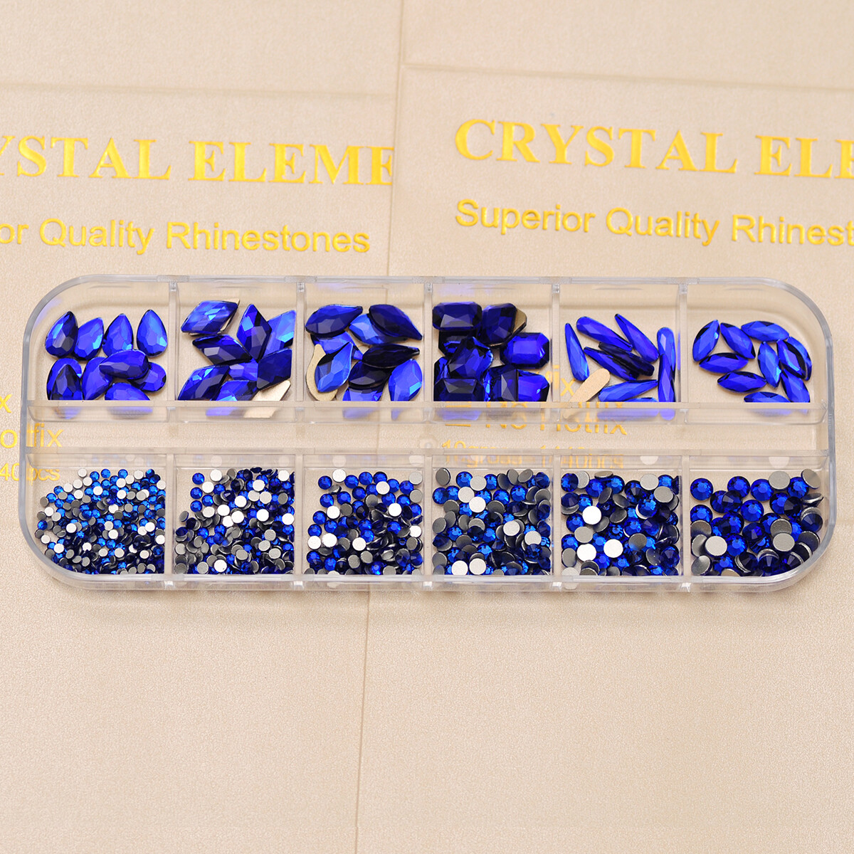 12Box/Set Mix SHAPE Crystal Rhinestone Diamond NON hotfix Nail Art Decoration