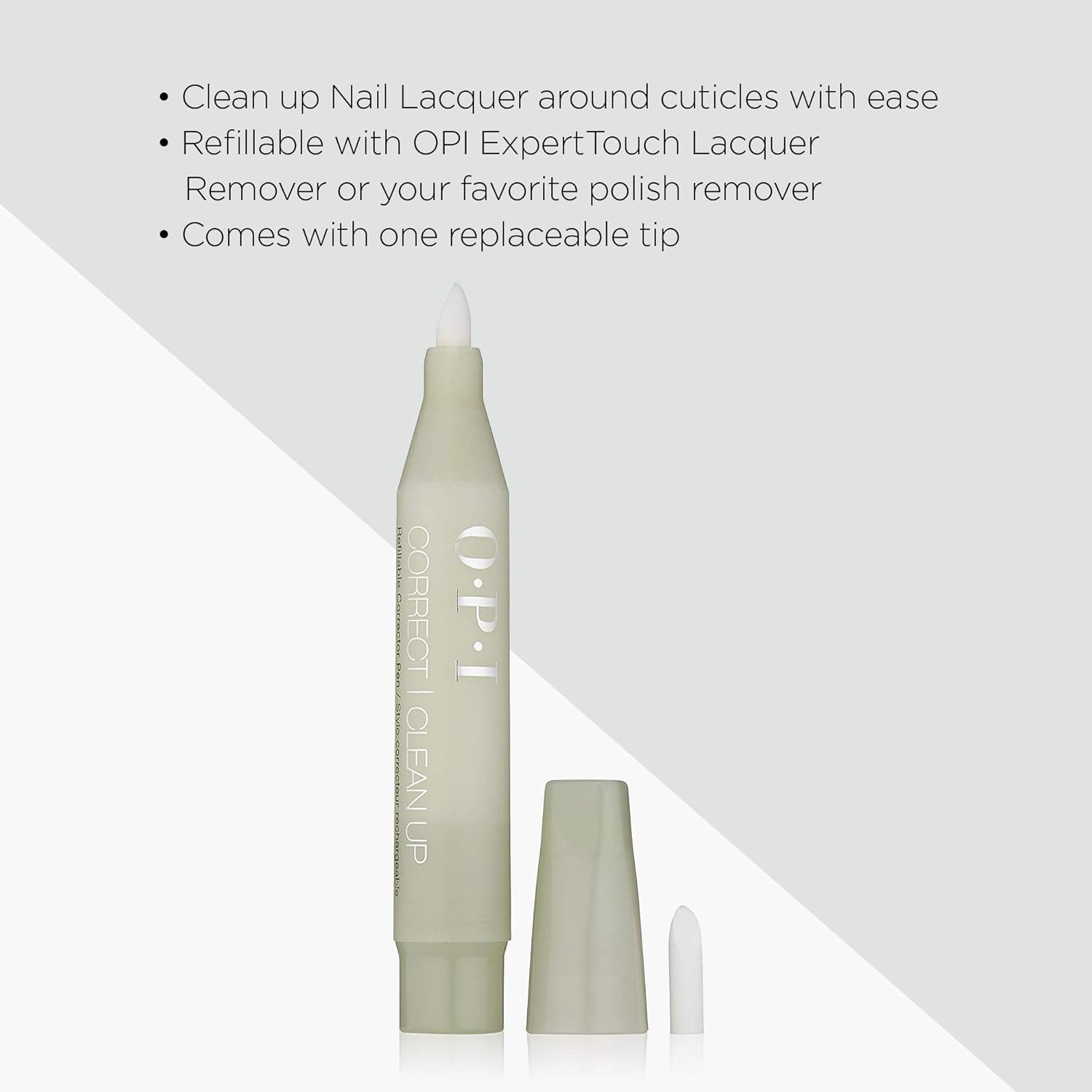 Correct Clean up | Refillable Nail Polish Remover Corrector Pen | Gentle & Non-D