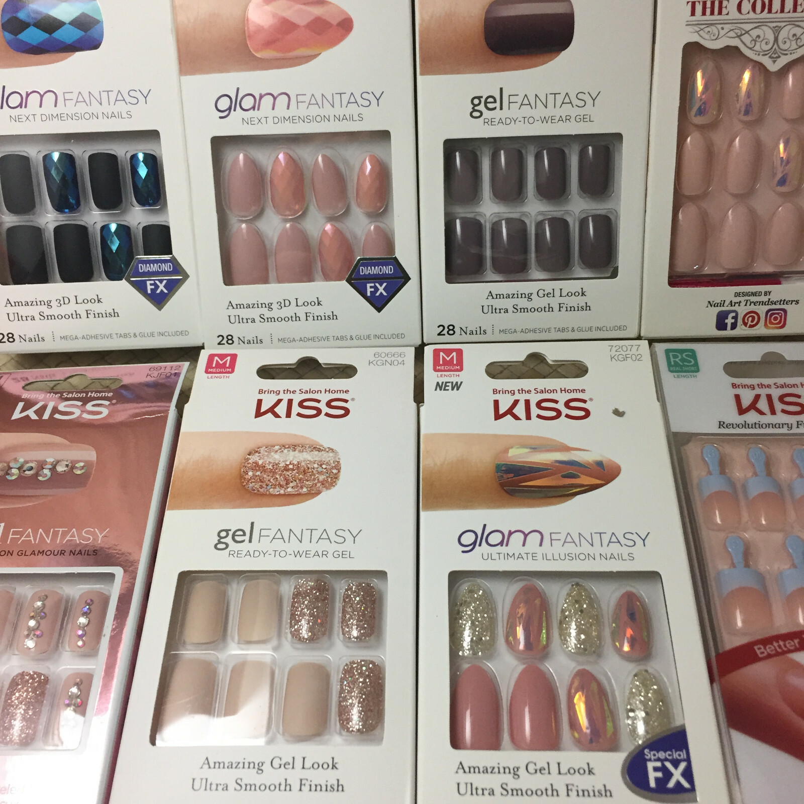 Kiss Acrylic, Fantasy, & Masterpiece nails. Quantity discounts.