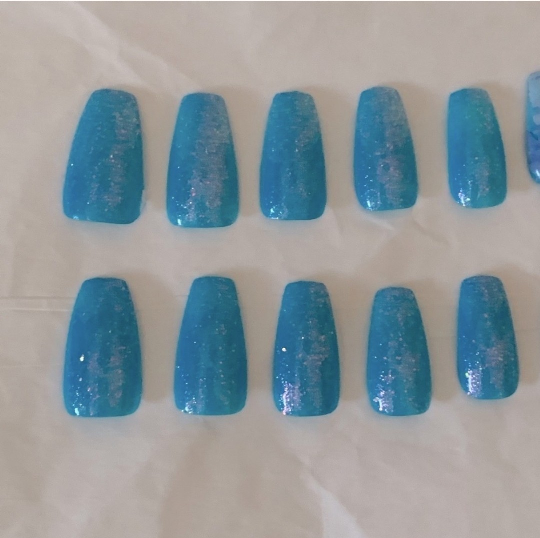 Handmade Custom Purple & Blue Press-On Nails