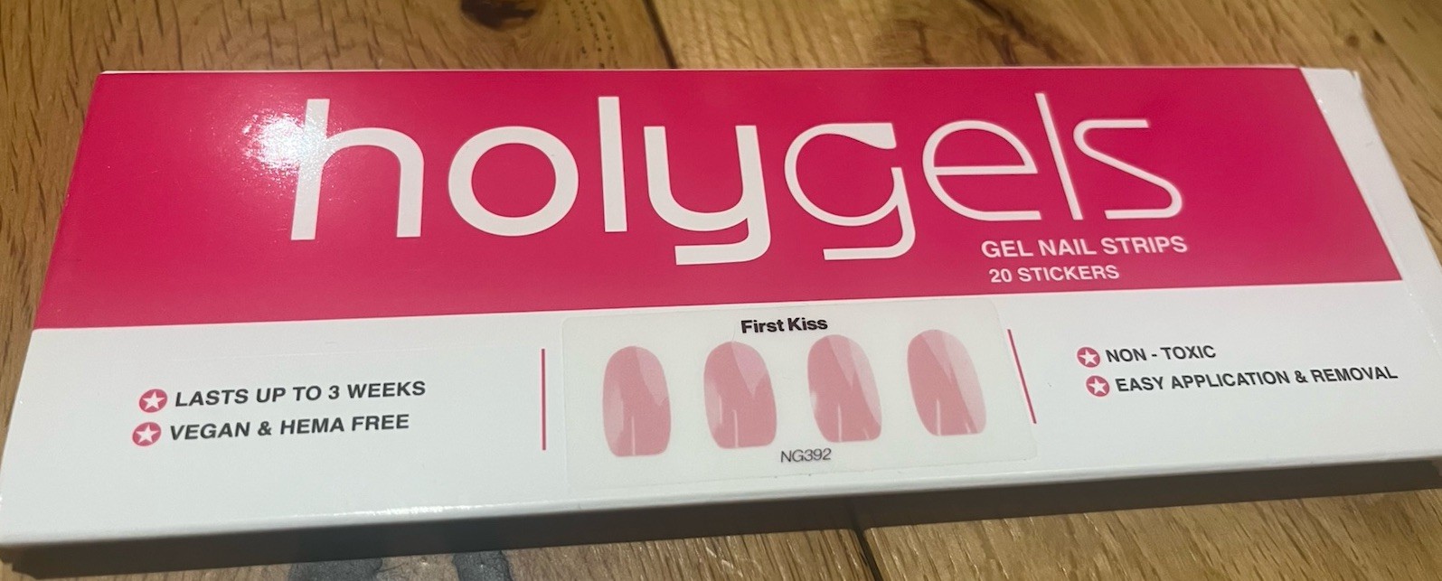 New Holygels Gel Nail Strips 20 Stickers First Kiss Vegan – Last Up To 3 Weeks