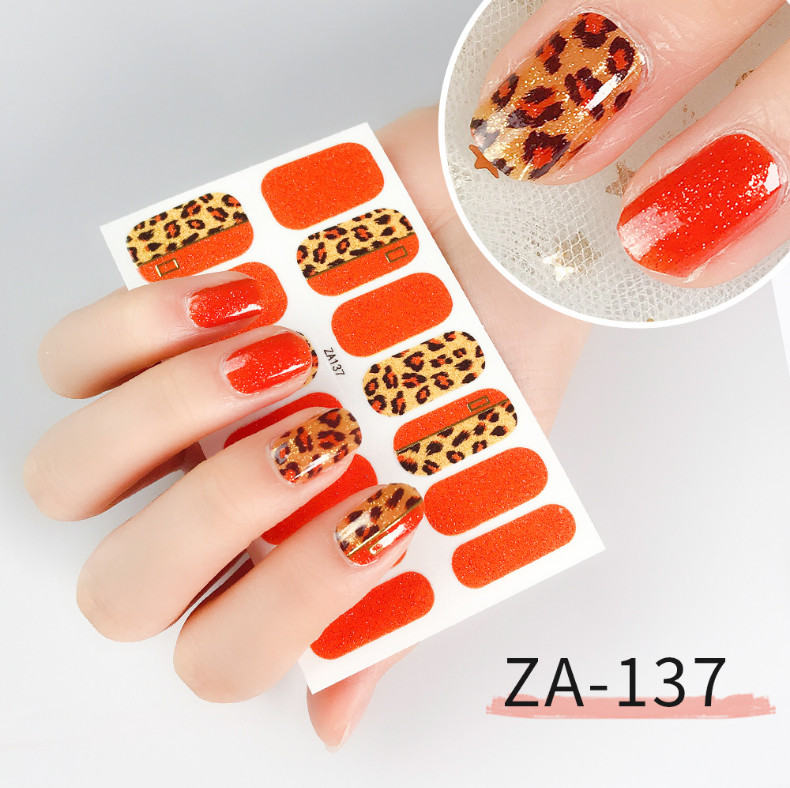 3D Glitter Nail Wraps Full Size Sticker Nail Polish Art Self-Stick Decor NS22