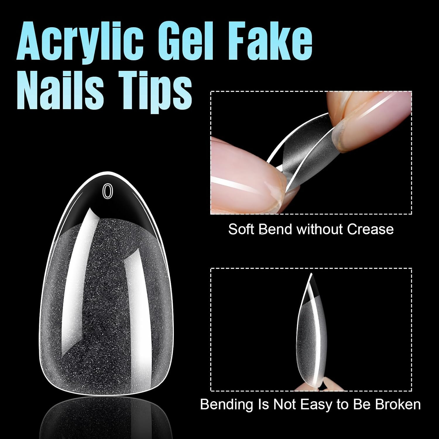 Short Almond Nail Tips 240Pcs 15 Sizes Short Nail Tips Full Cover Half Matte Pre