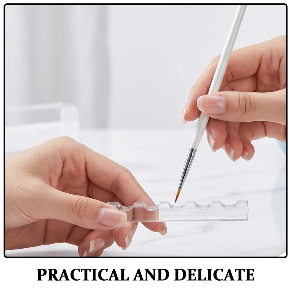 2PCS Clear Organizer with Multiple Compartments for Nail Brush Storage Container