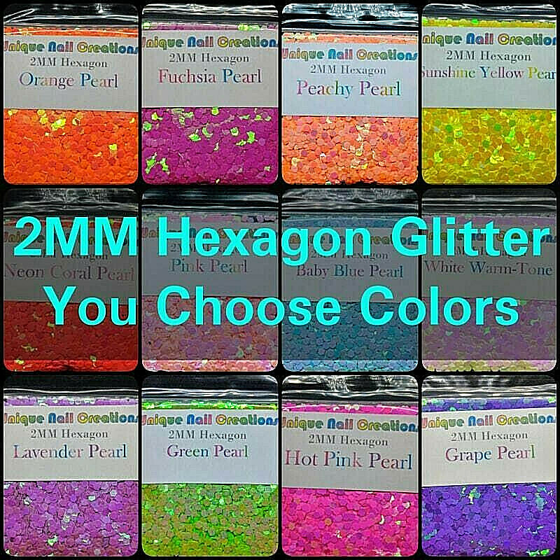 2MM Hexagon~You Choose~U Choose~Nail Art•Acrylic•Gel•Body Art•Festival•Crafts