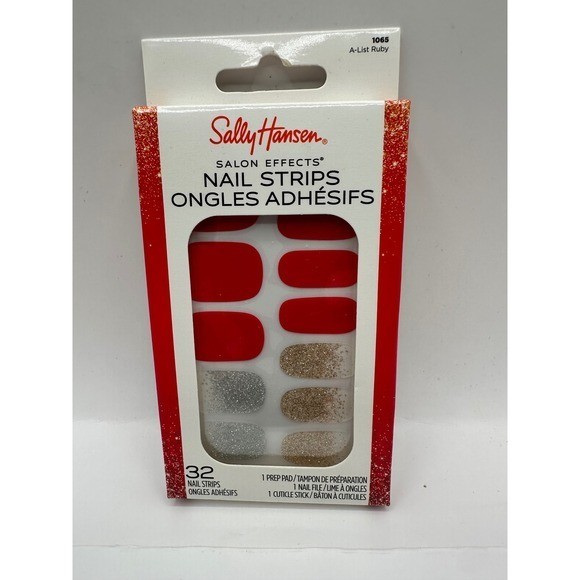 Sally Hansen Salon Effects Nail Strips Lot of 5 sets- 32 Count, Easy Application