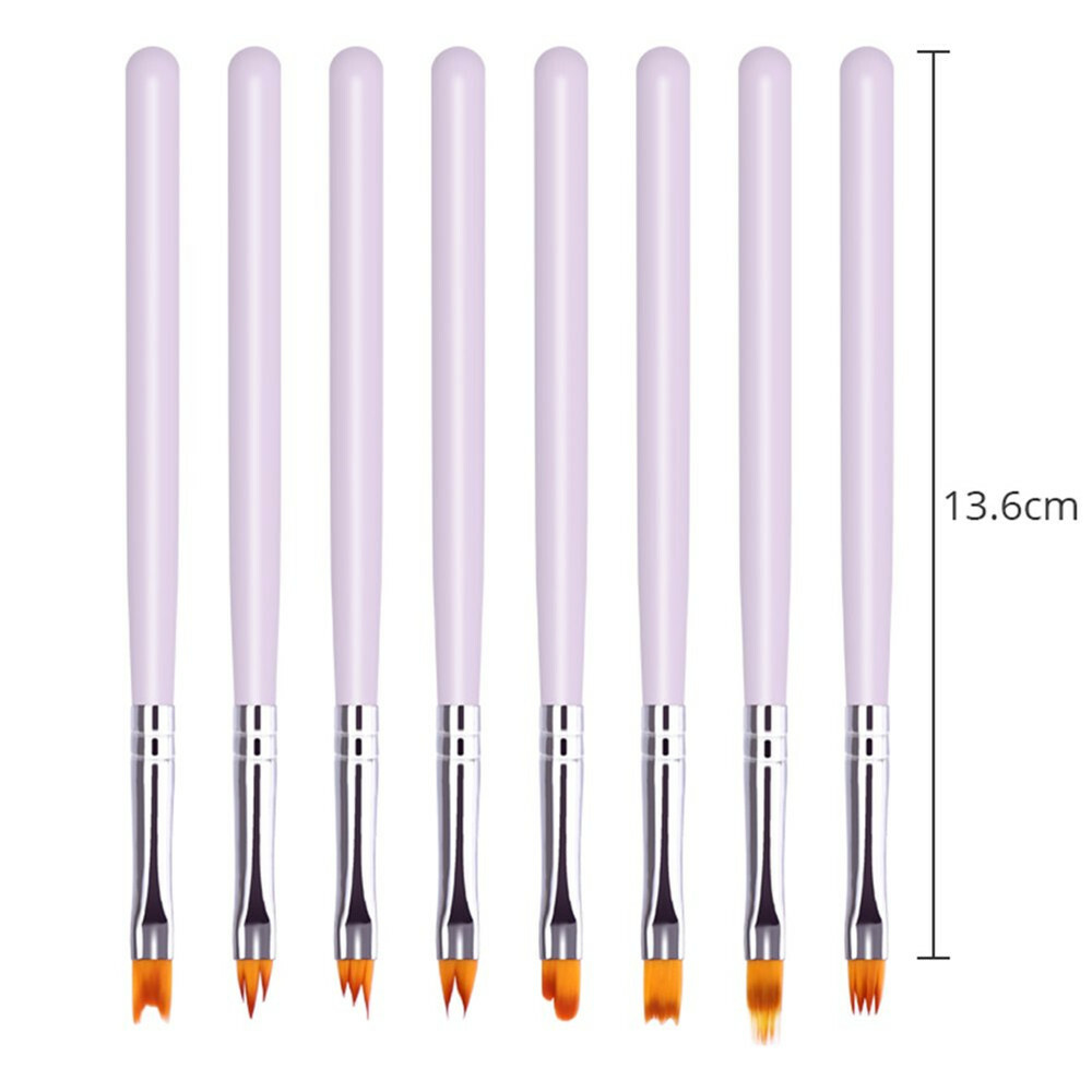 8Pcs Nail Art Brush Gradient Draw Polish Painting UV Gel Liner Pen Manicure Tool