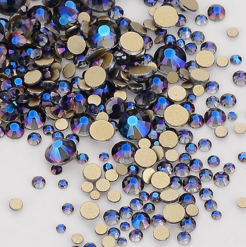 1440pcs Mix Size Violet FlatBack Rhinestones For Nail Art Crystal SS3-SS20