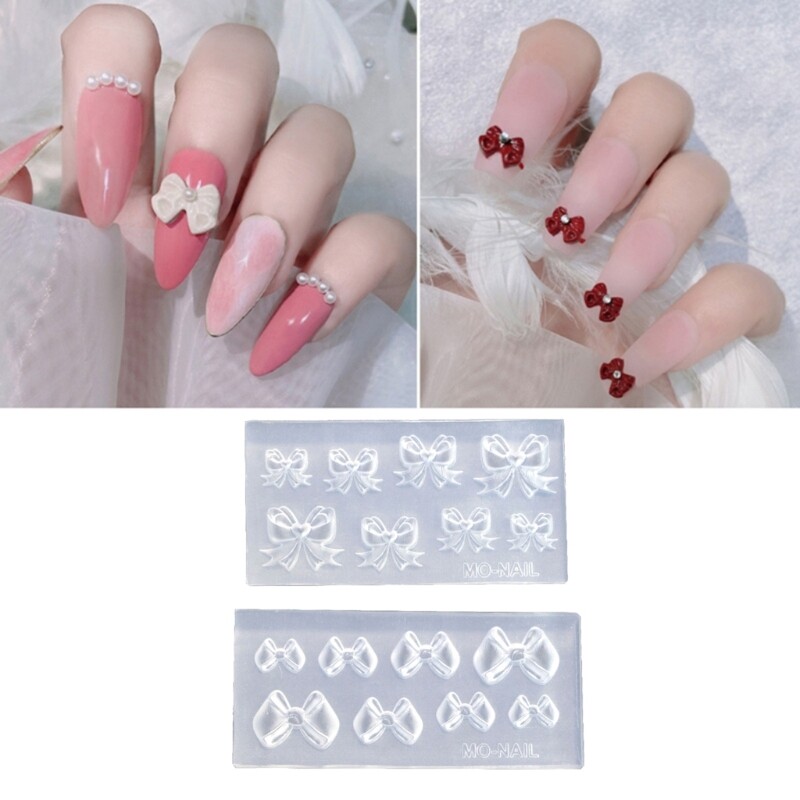 4pcs Easy to Use Mini Art Mold Bowknot Shaped Stencils Silicone Molds