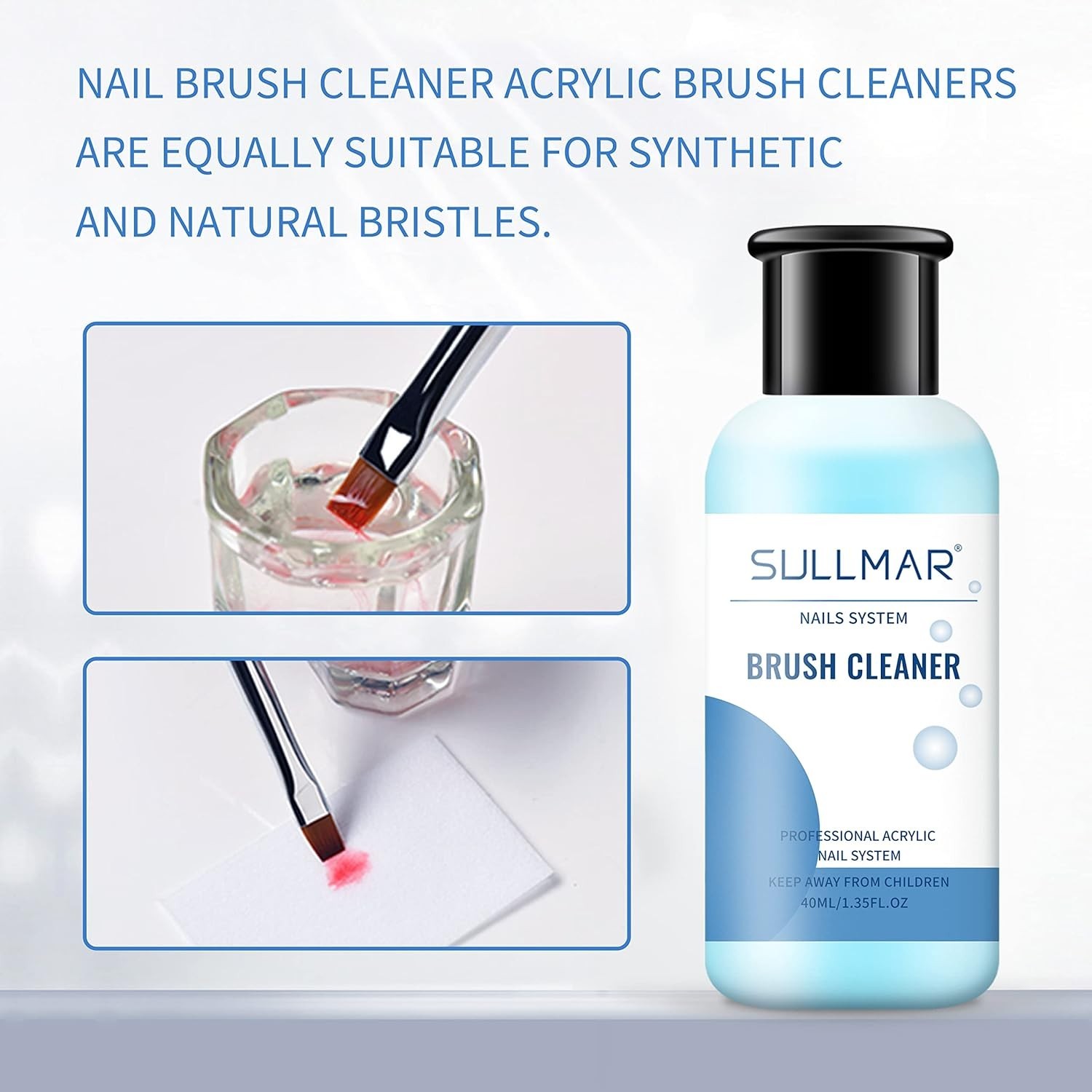 Crystal Clear Acrylic Monomer Liquid – Non-Yellowing Formula, 40ml for All Nails