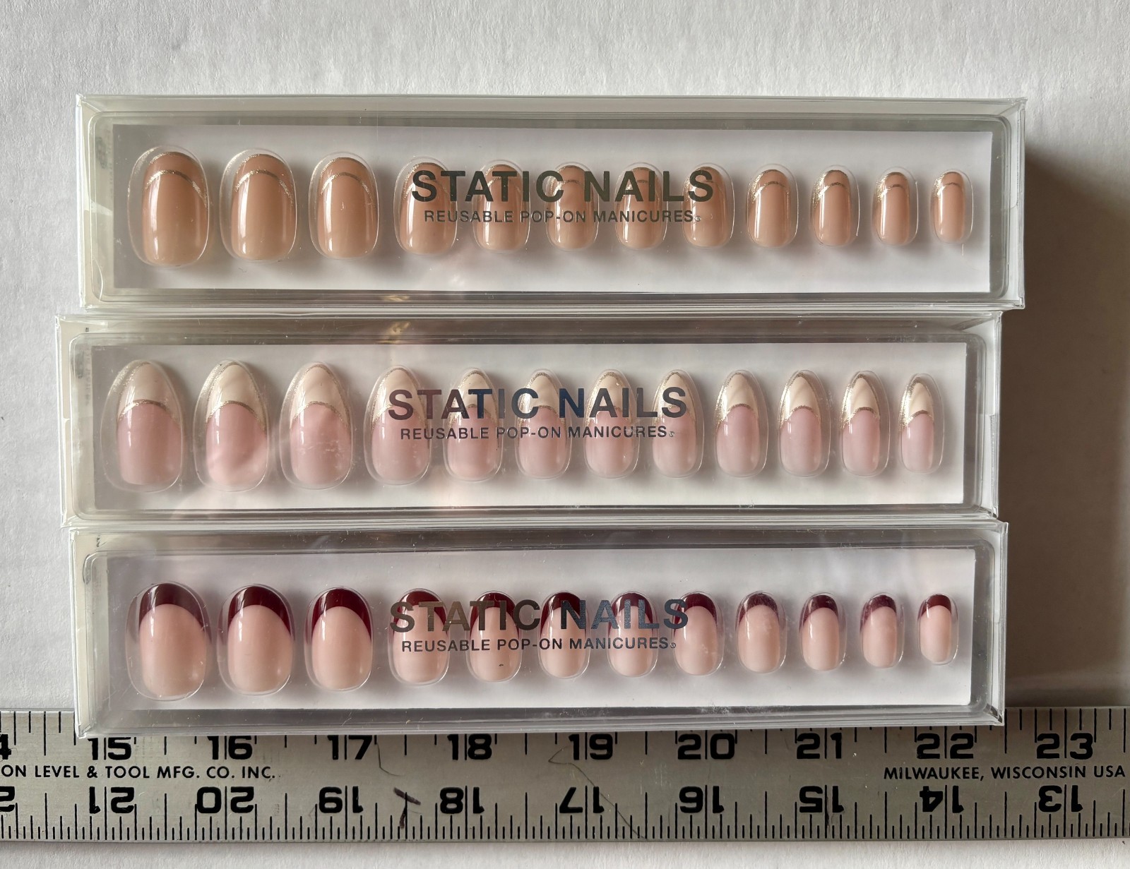 Static Nails Reusable ,Pop On , 3 complete new sets