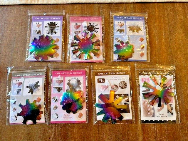 Nail Art Easy French Metal Template Oval V French Acrylic Water Drop Cutters LOT