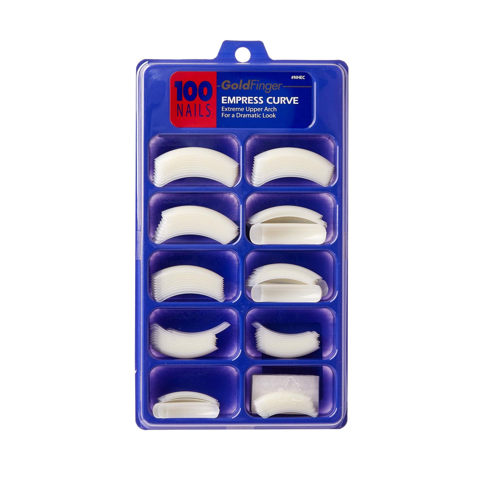 Goldfinger 100 Acrylic Plain Nails (1 Pack, 100 Piece Assortment, White