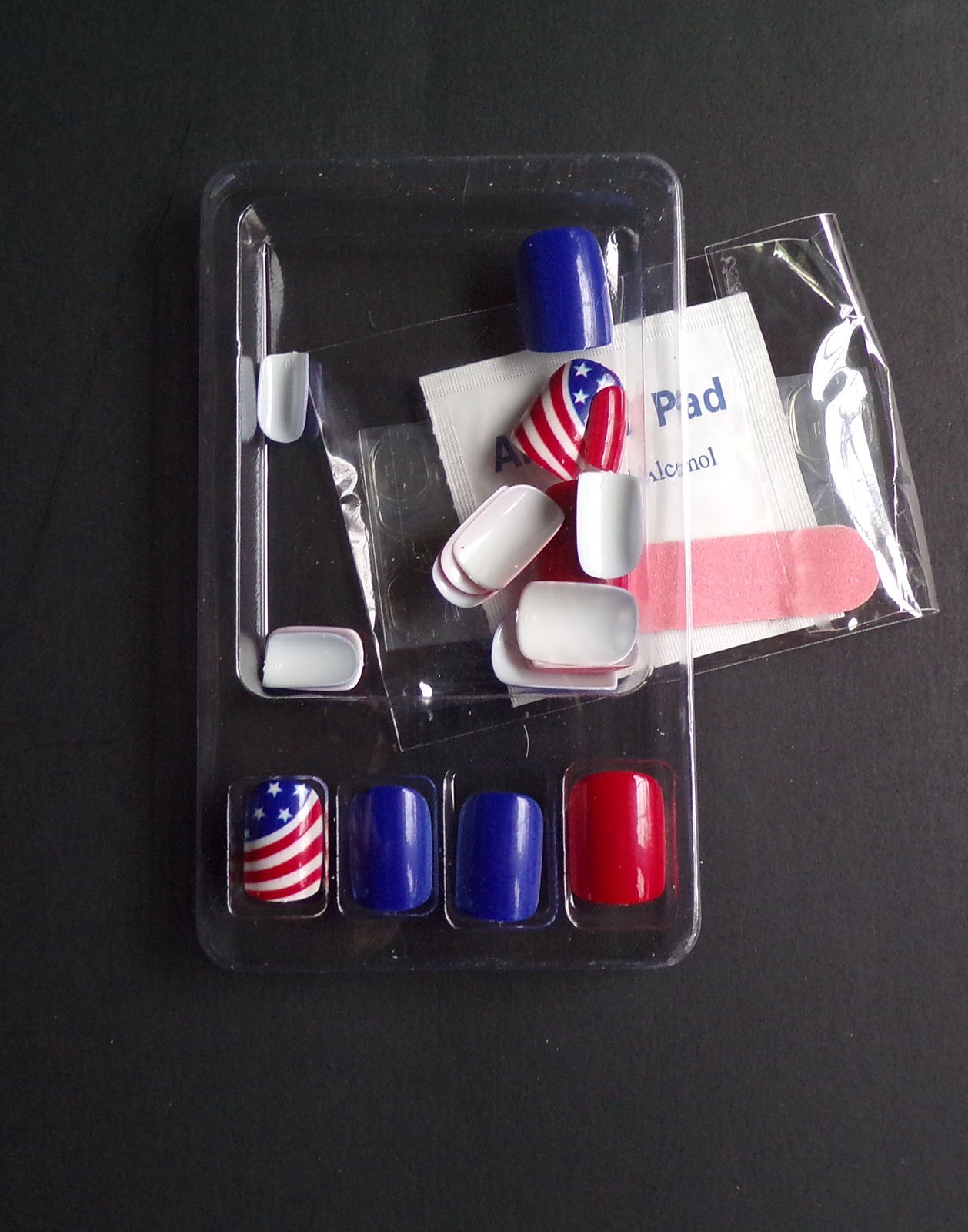 4th of July Press on Nails Red, White & Blue USA Set 4