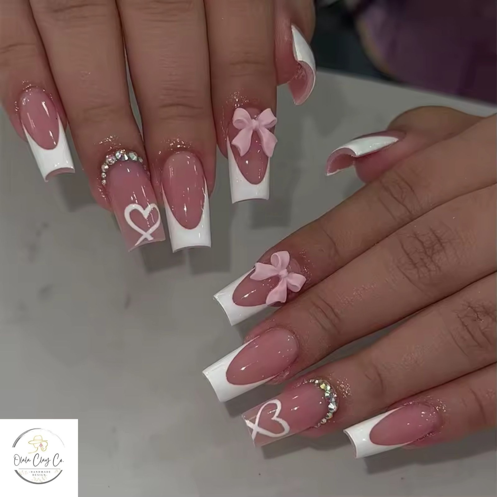 Olalaclayco Handmade Press On Nails, Hand Painted Gel False Nails, Luxury Custom