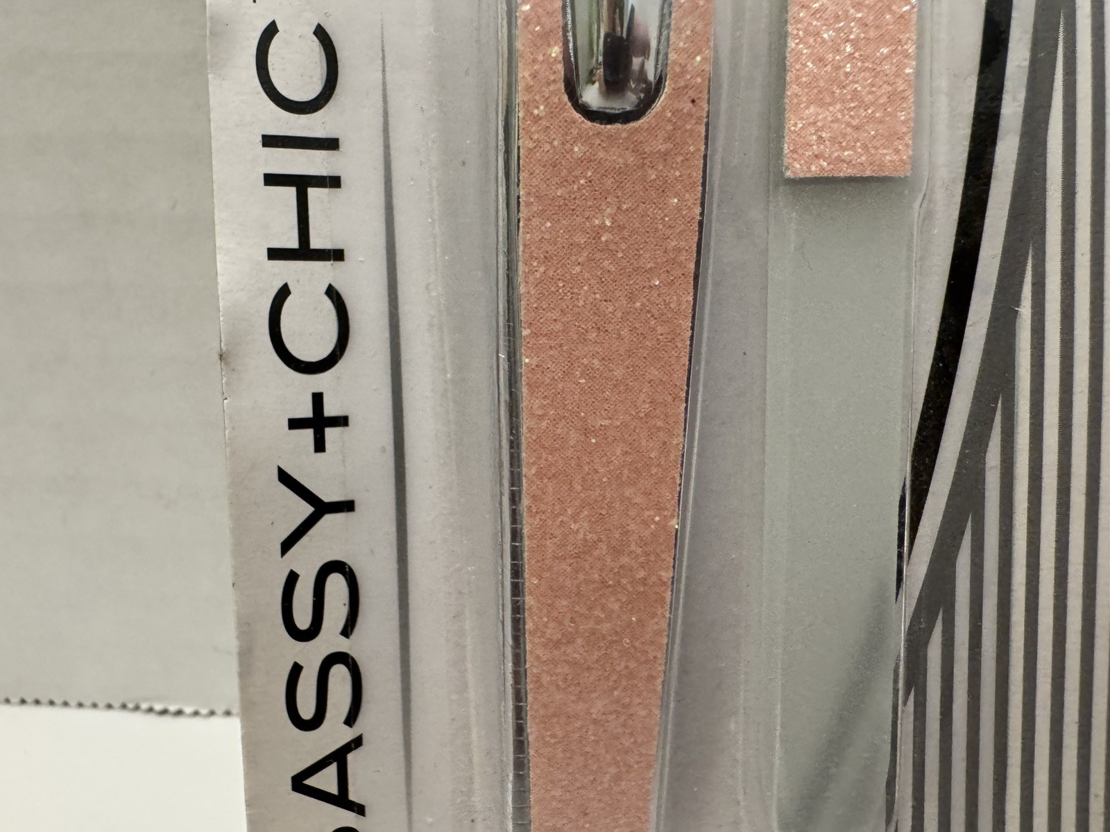 Sassy + Chic Pink Sparkle Nail Clippers with Nail File, Brand New, Sealed