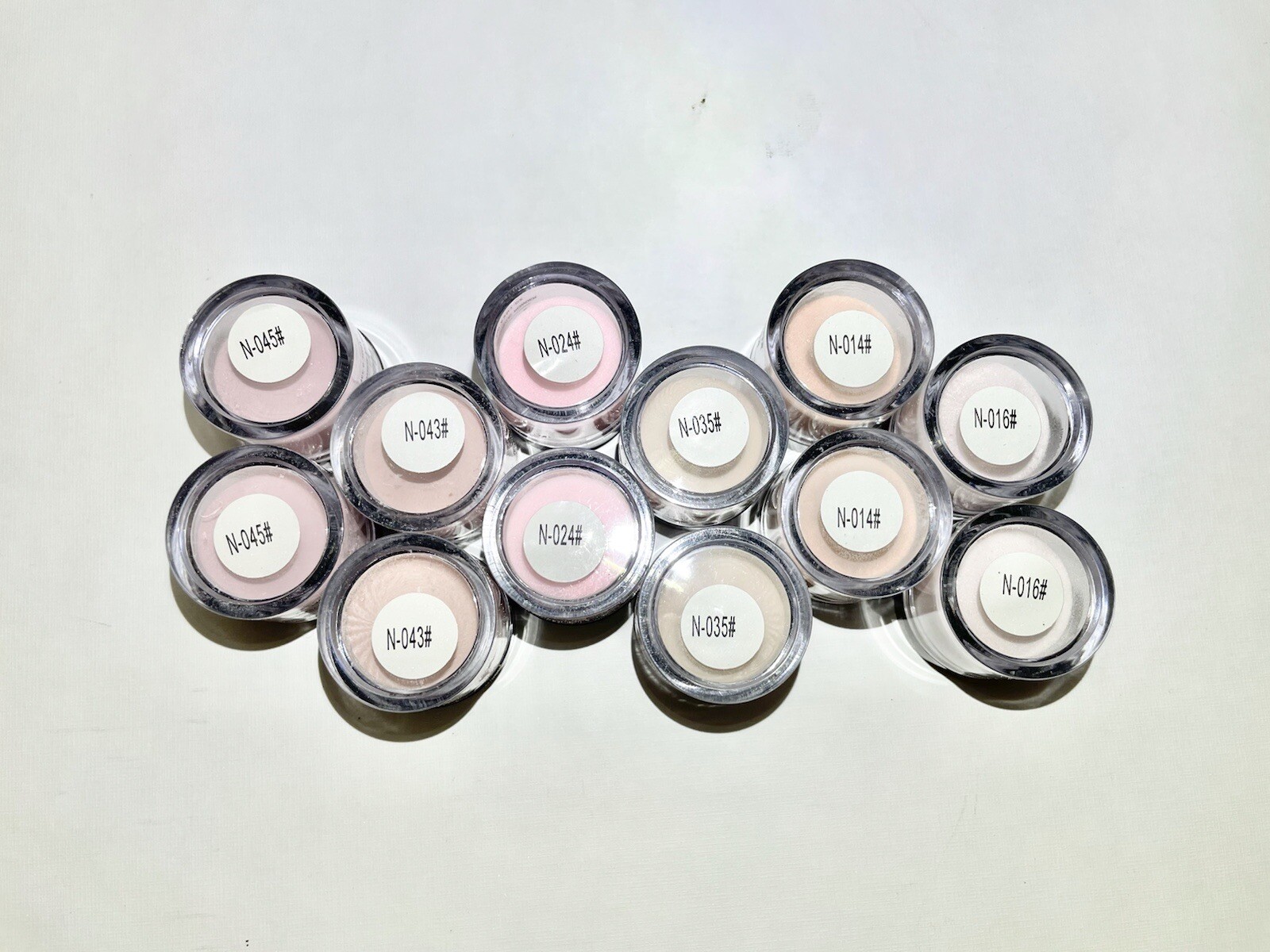 New, Nena’s Color Acrylic Powder Collections – Pack of 12. Pastel shades