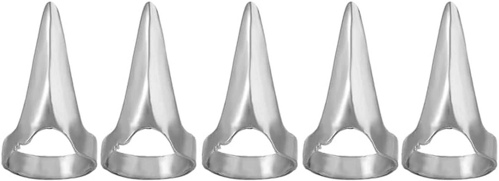 5Pcs Silver Finger Claws Cosplay Claws Rings, Punk Rock Nail Finger Armor Got…