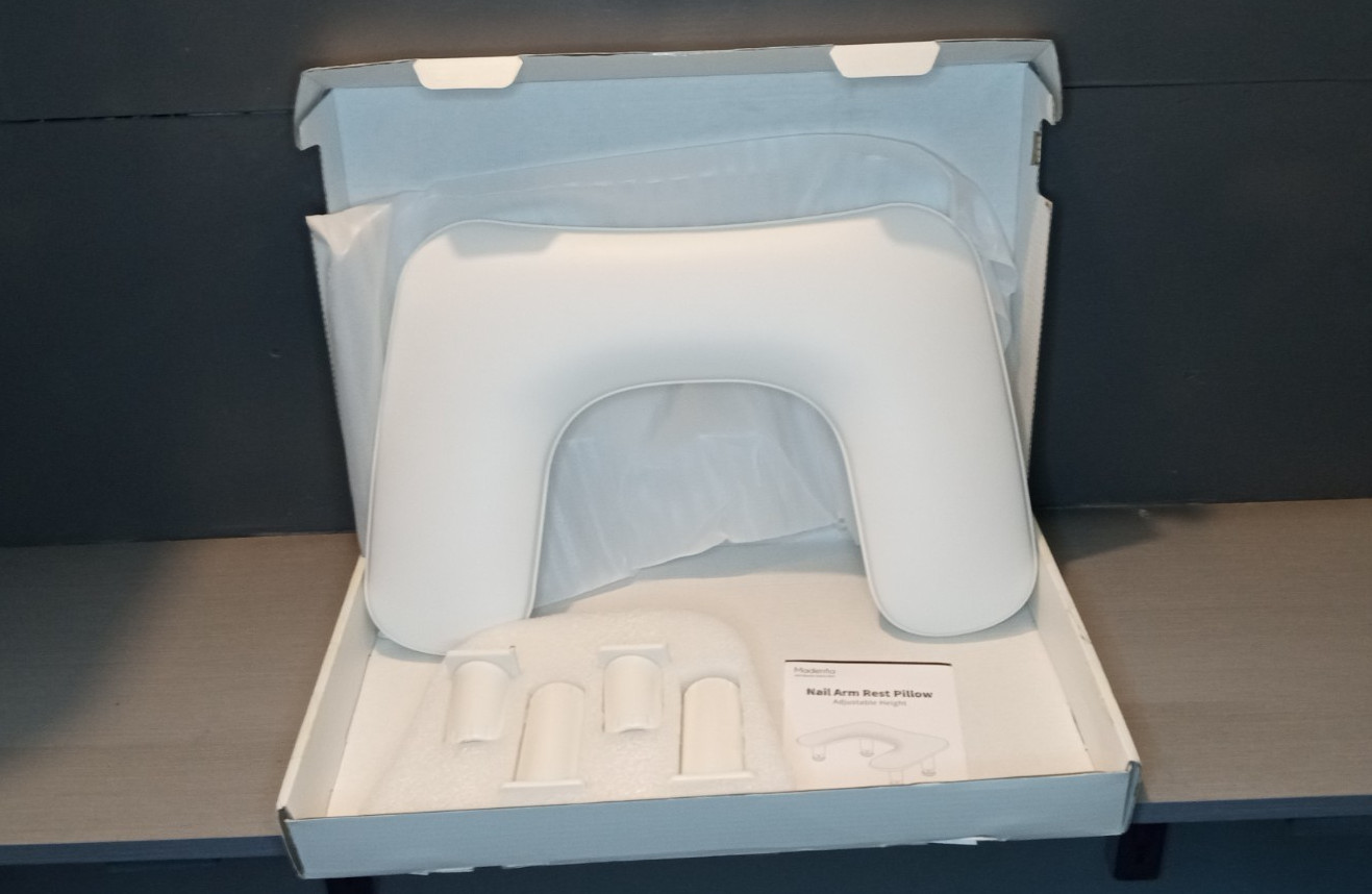 Manicure Nail Arm Rest for Hand Height Adjustable Arm Rest Pillow White